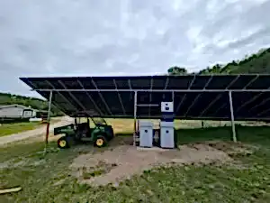 Ground Mount Solar Panel Installation with Batteries